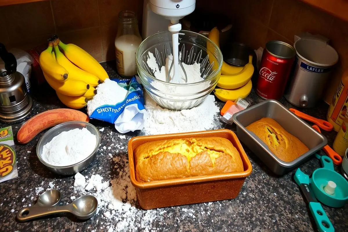 Unripe green bananas on a kitchen counter