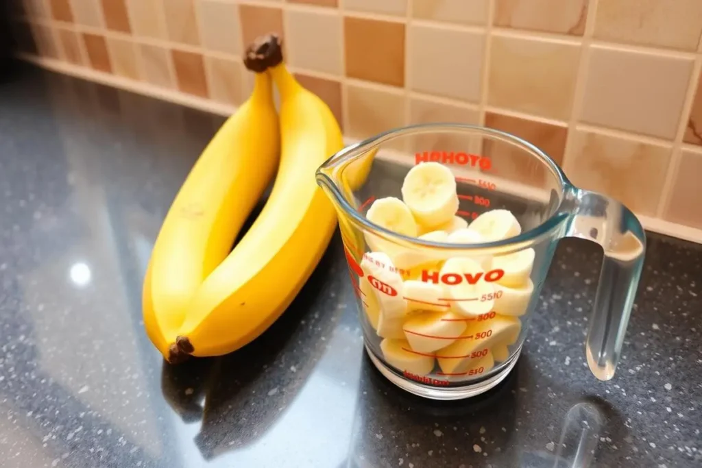 Image showing the process of measuring bananas for recipes