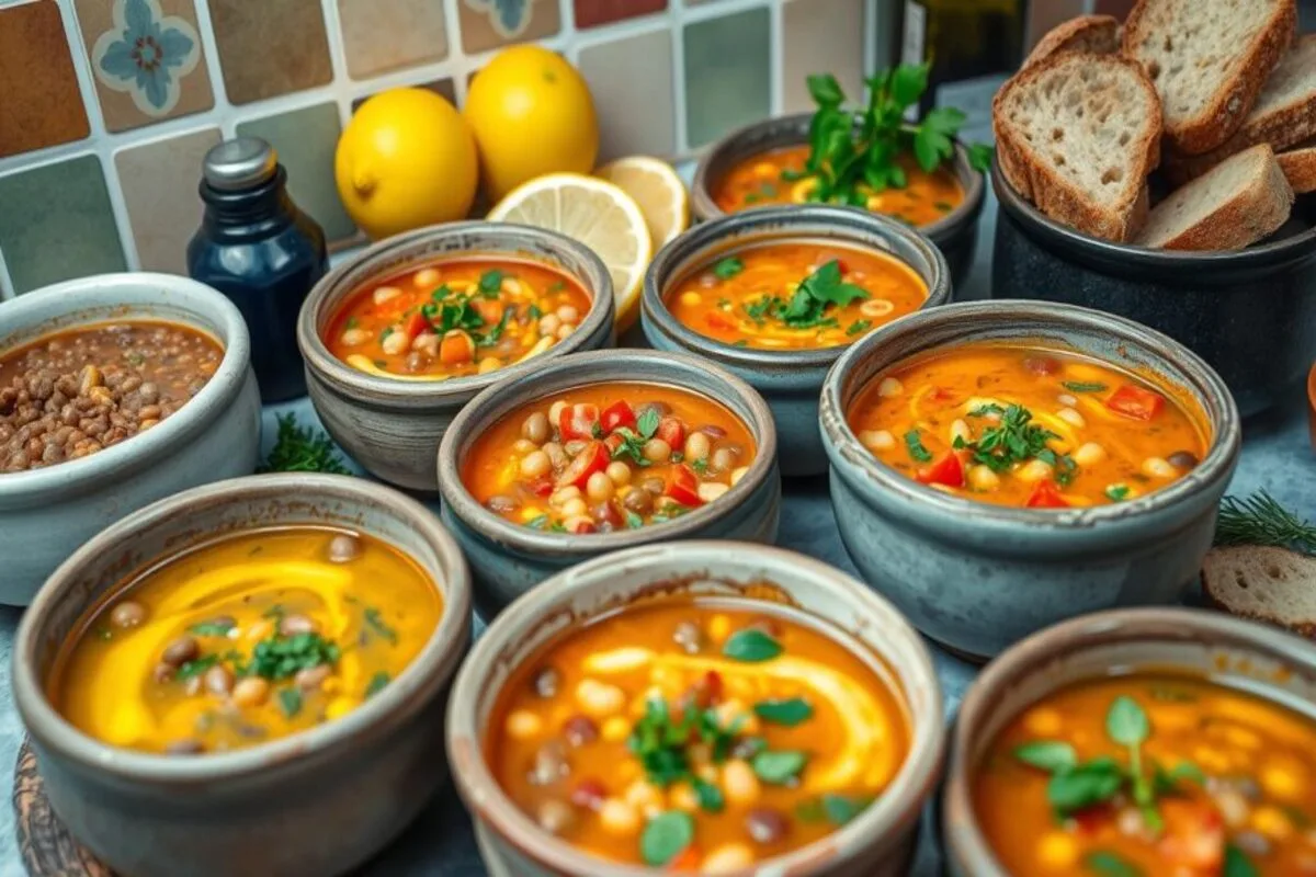 A rustic bowl of Greek Lemon Soup garnished with parsley.